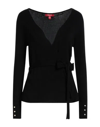 Guess Woman Wrap Cardigans Black Size Xs Viscose, Nylon