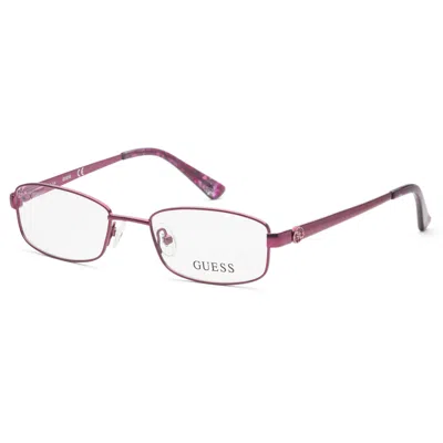 Guess Women's 49 Mm Purple Opticals In Pink