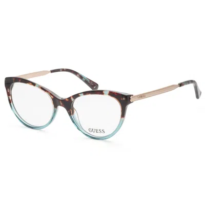 Guess Women's 51 Mm Blue Havana Opticals In Multi
