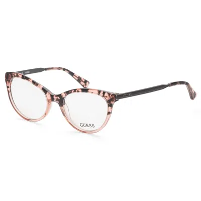 Guess Women's 51 Mm Pink Havana Opticals In Multi