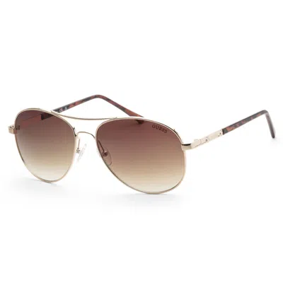 Guess Women's 60mm Gold Sunglasses Gf0295-33f In Brown