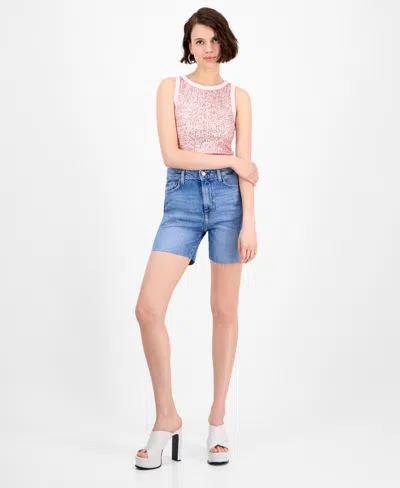 Guess Women's 80s Pedal High-rise Denim Shorts In Formentera