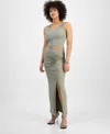 Guess Women's Aimee Embellished Side-drape Maxi Skirt In Mossy Green
