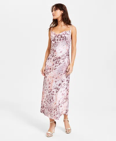 Guess Women's Akilina Sleeveless Dress In Natural Powder Jaguar Print