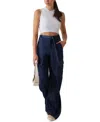Guess Alexia Crop Rib Tank Top In Pure White