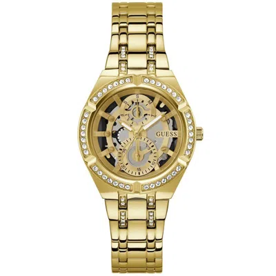 Guess Women's Allara Champagne Dial Watch In White