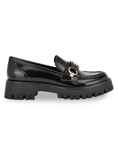 Guess Women's Almost 45mm Lug-sole Platform Loafers In Black