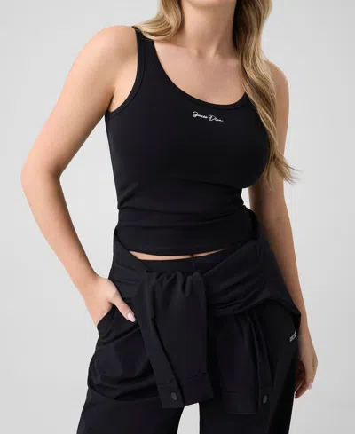 Guess Women's Alya Ribbed Scoop Neck Tank Top In Black