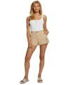 Guess Amara Cargo Shorts In Foamy Taupe Multi