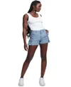 Guess Amara Denim Cargo Shorts In Logic