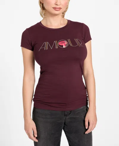 Guess Women's Amour Printed Short-sleeve T-shirt In Brown