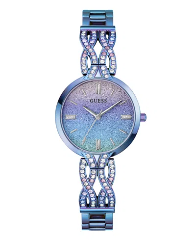 Guess Women's Analog Blue Iridescent Steel Watch, 32mm