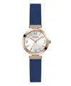 Guess Women's Analog Blue Silicone Watch, 28mm In Blue
