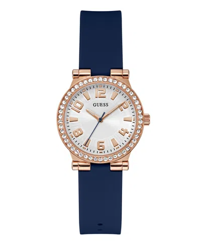 Guess Women's Analog Blue Silicone Watch, 32mm