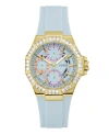 GUESS WOMEN'S ANALOG BLUE SILICONE WATCH 39MM