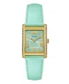 Guess Women's Analog Green Leather Watch, 27mm In Green