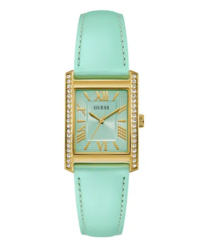 Guess Women's Analog Green Leather Watch, 27mm