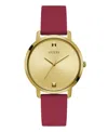 GUESS WOMEN'S ANALOG RED SILICONE WATCH 40 MM