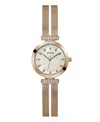 Guess Women's Analog Rose Gold Tone Stainless Steel And Mesh Watch, 28mm In Rose Gold Tone