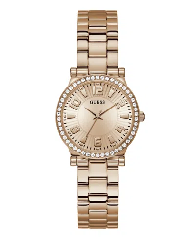 Guess Women's Analog Rose Gold-tone Stainless Steel Watch 32mm In Rose Gold Tone