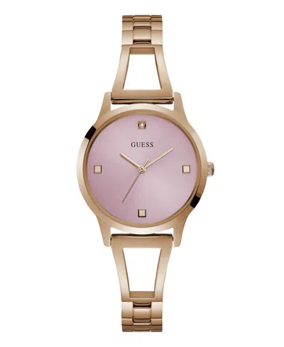 Guess Women's Analog Rose Gold Tone Stainless Steel Watch 34 Mm