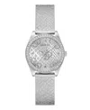 Guess Women's Analog Silver Mesh Watch 32mm In Silver