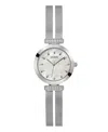 Guess Women's Analog Silver Tone Stainless Steel And Mesh Watch, 28mm In Silver Tone