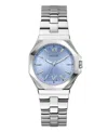 Guess Women's Analog Silver-tone Stainless Steel Watch, 34mm In Silver-tone