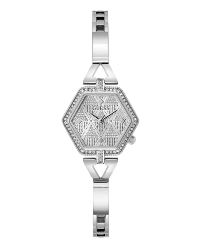 Guess Women's Analog Silver-tone Steel Watch 28mm In Silver Tone