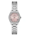 Guess Women's Analog Silver-tone Steel Watch, 30mm In Silver-tone