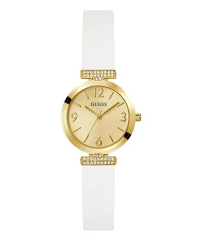 Guess Women's Analog White Silicone Watch, 28mm