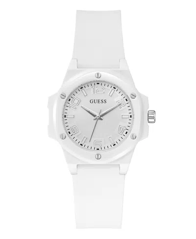 Guess Women's Analog White Silicone Watch, 34mm