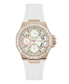 GUESS WOMEN'S ANALOG WHITE SILICONE WATCH 39MM