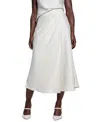 Guess Anastasia Satin Maxi Skirt In Cream White Multi
