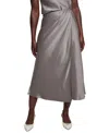 Guess Anastasia Satin Maxi Skirt In Walnut Shell Multi