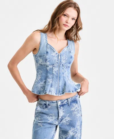Guess Women's Anika Sleeveless Peplum Top In Blue