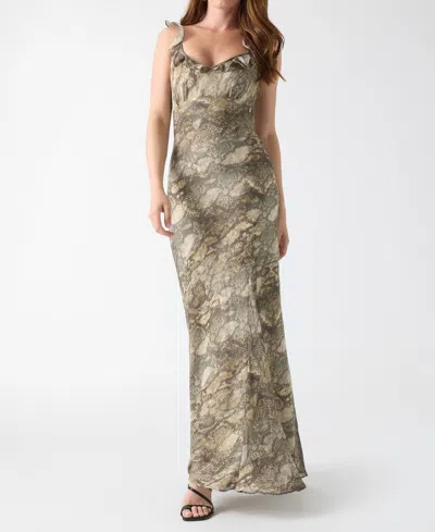Guess Women's Animal-print Sweetheart Maxi Dress In Rustic Phyton