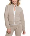 Guess Ann Graphic Zip Sweatshirt In Weathered Grey