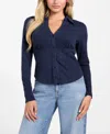 Guess Annida Corset Button-up Shirt In Blue