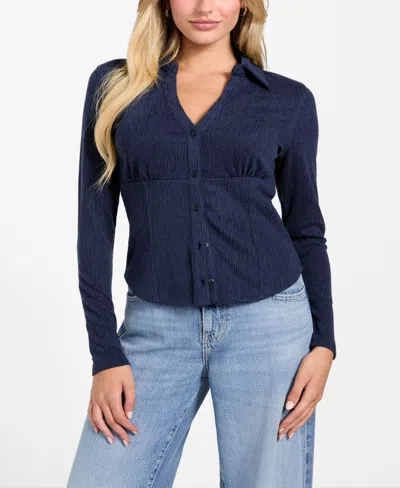 GUESS WOMEN'S ANNIDA LONG SLEEVES CORSET TOP