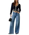 Guess Women's Aomori Tape Detail V-neck Sweater In Blue