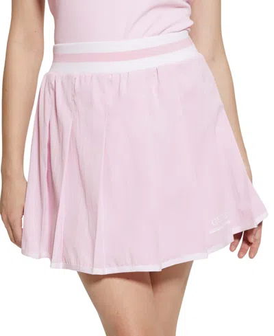 Guess Women's Arleth Pleated Pull-on Logo Tennis Skirt In Dragon Pink