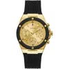 Guess Unisex Black Silicone Strap Watch 39mm In White