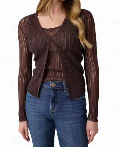 Guess Women's Audrey Sheer Lurex Long-sleeve Cardigan In Neutral