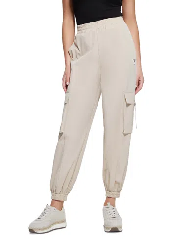 Guess Women's Aurelie Elasticated-hem Cargo Pants In Fawn Taupe