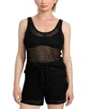 Guess Ava Open Stitch Tank In Black