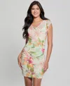 Guess Women's Averi Floral Layered-mesh Bodycon Dress In Petals In Paradise Print