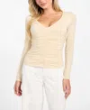 Guess Ayleen Ruched Long Sleeve Jersey Top