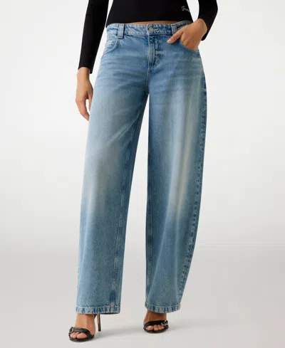 Guess Women's Baggy Balloon Barrel Mid Rise Jeans In Gray