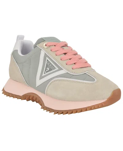 Guess Women's Bail Logo Retro Jogger Sneakers In Pink,grey